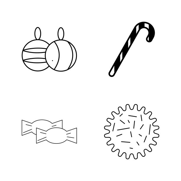 食物和饮料线性图标设置图片下载