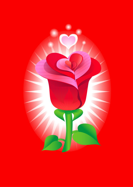 浪漫的玫瑰贺卡。矢量插图情人节。图片下载