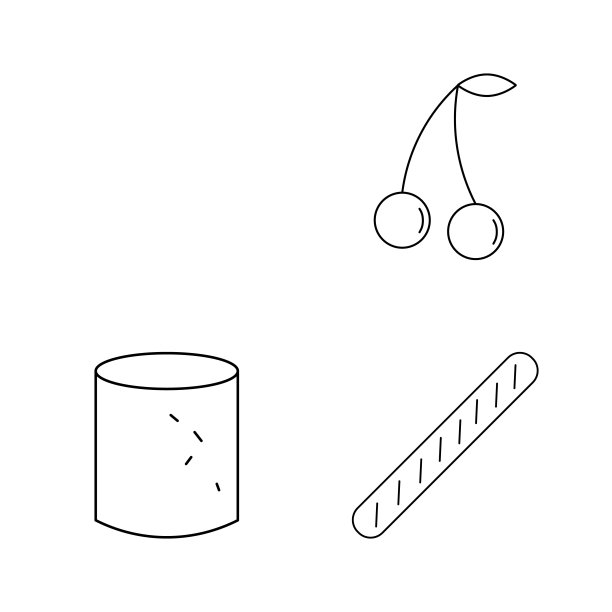 食物和饮料线性图标设置图片下载