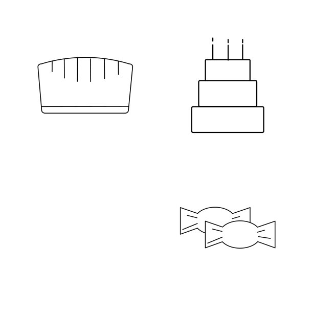 食物和饮料线性图标设置图片下载