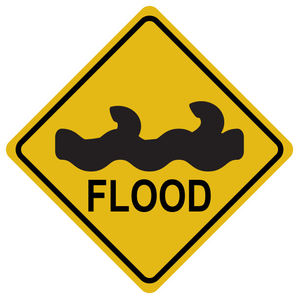 洪水标志警告标志图片下载