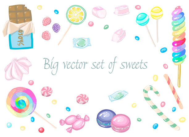 矢量中的大糖果集图片下载