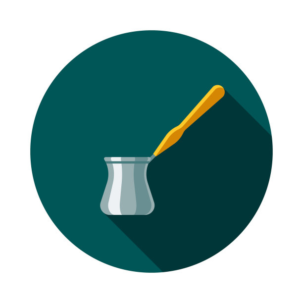 土耳其壶平面设计咖啡和茶图标图片下载