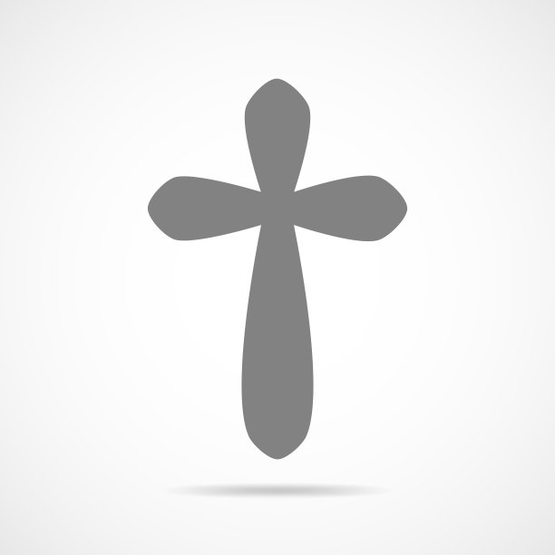灰色基督教十字标志。矢量插图。图片下载