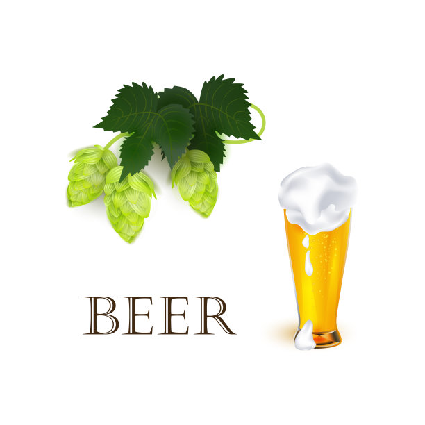 向量现实啤酒符号对象集图片下载