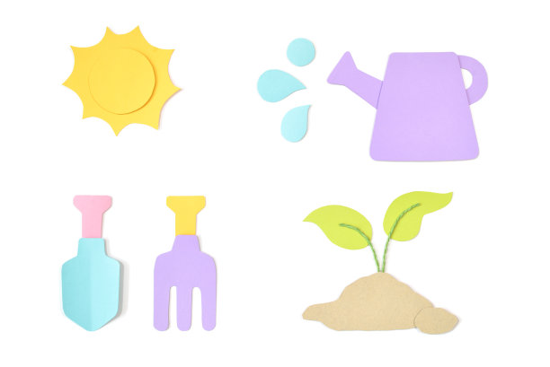 园艺套剪纸在白色的背景图片下载