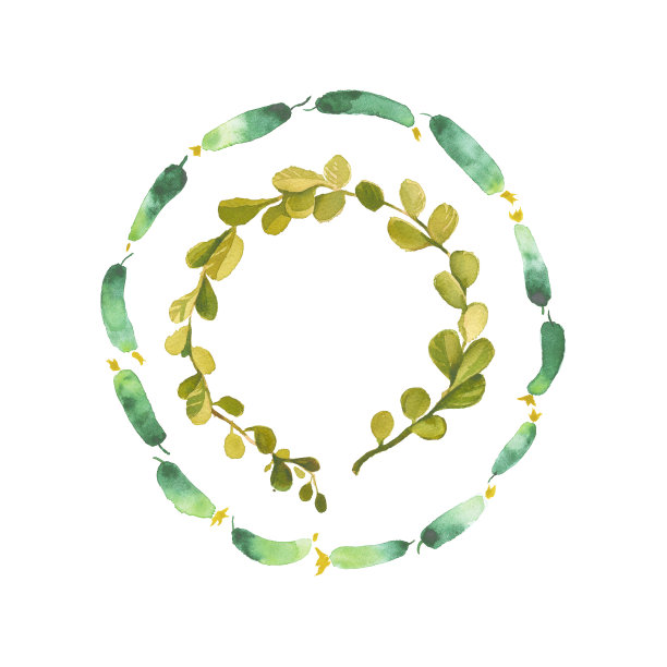 水彩黄瓜蔬菜餐厅banner背景图片下载