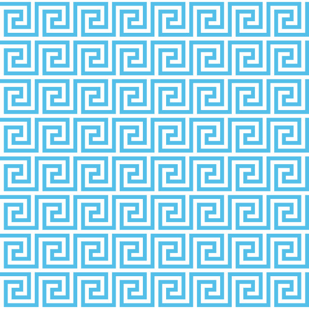 矢量无缝古希腊曲流图案背景。可编辑的中风。图片下载