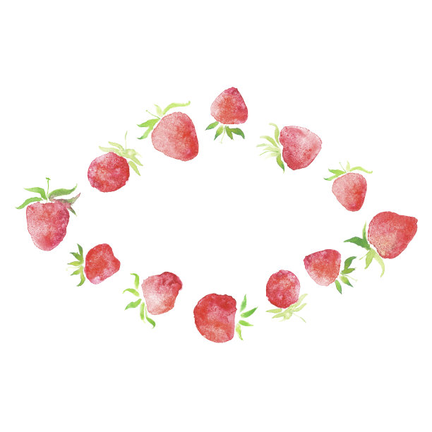 水彩草莓婚礼浆果乡村风格花环图片下载