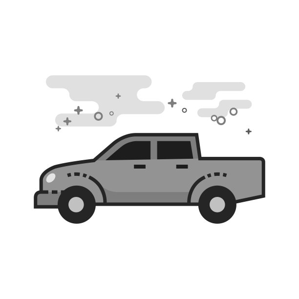 平坦的灰度图标-卡车图片下载