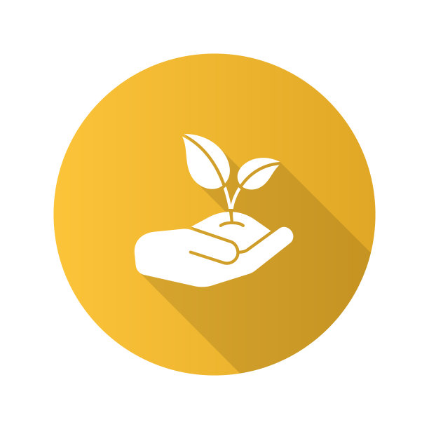 张开的手与萌芽图标图片下载