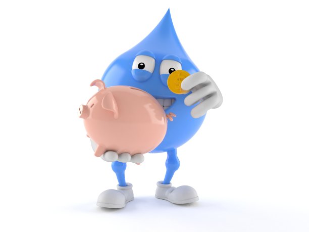 水滴人物捧着储蓄罐图片下载