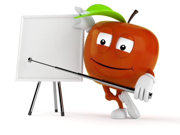 苹果人物与空白白板图片下载