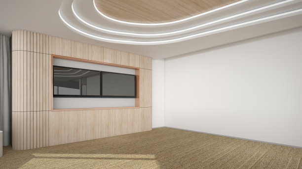 现代空房间，3D渲染室内设计，模拟图片下载