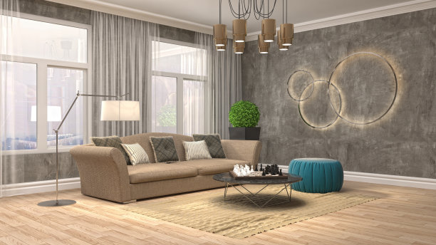 室内客厅。三维演示图片下载