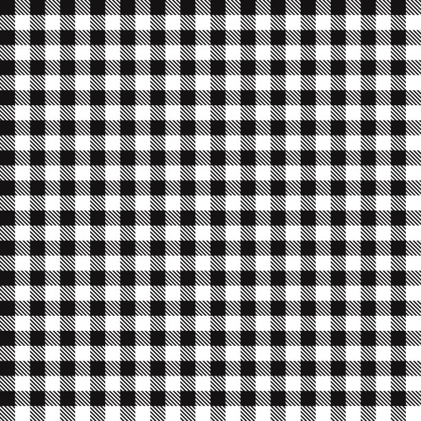 黑色方格布织物图案图片下载