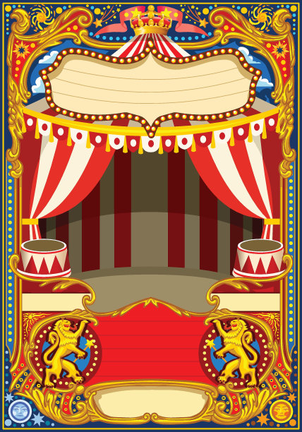 马戏团动画矢量装饰素材图片