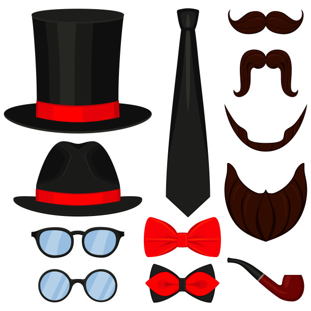 图标海报丰富多彩的男子父亲父亲日元素集。图片下载