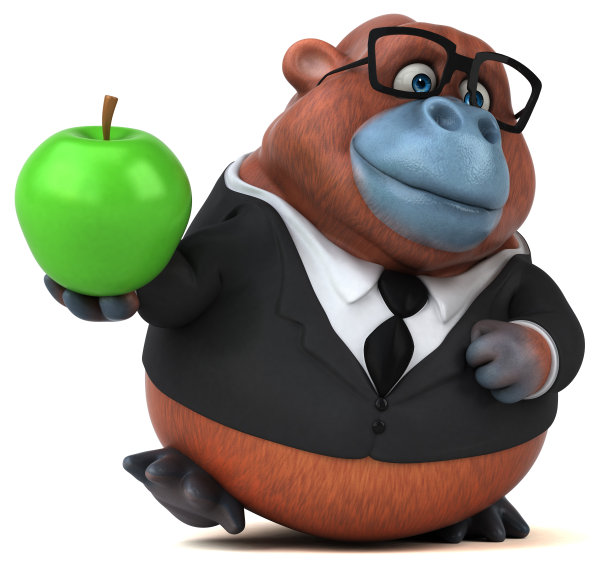 有趣的猩猩Outan - 3D插图图片下载