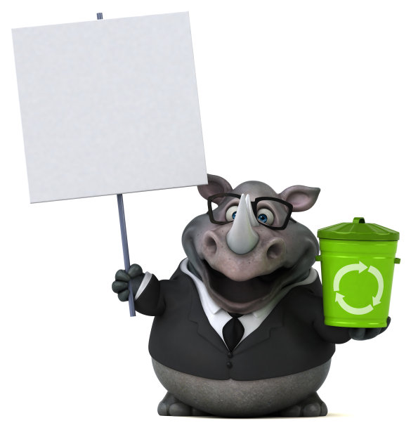 有趣的犀牛- 3D插图图片下载