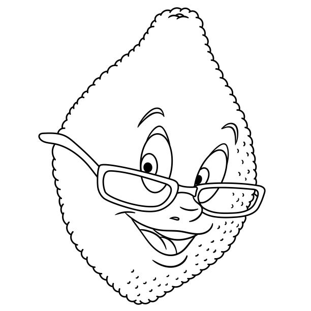 卡通柠檬。快乐的水果表情符号。图片下载