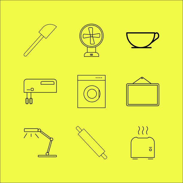 家电线形图标集图片下载