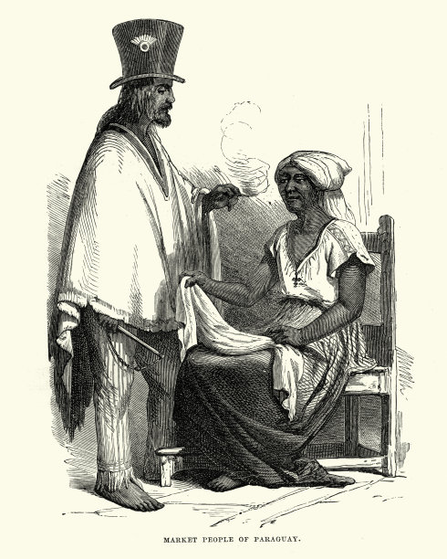 19世纪巴拉圭的集市人图片下载