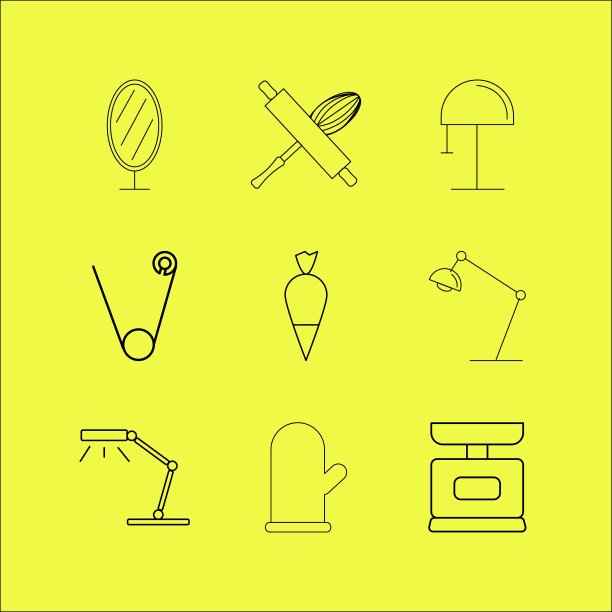 家电线形图标集图片下载