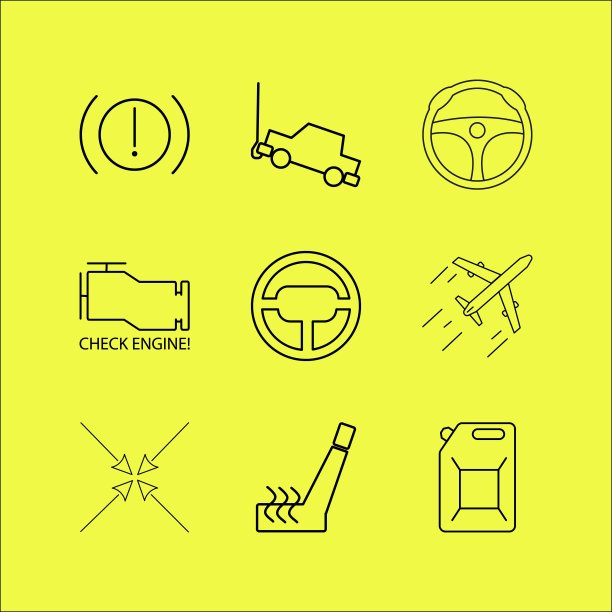 运输和运输线性图标集图片下载