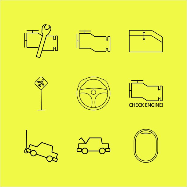 运输和运输线性图标集图片下载