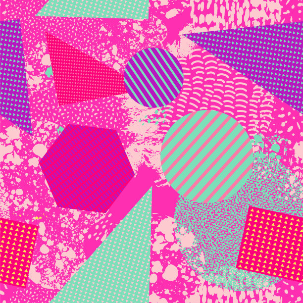 抽象的无缝图案与几何形状。图片下载