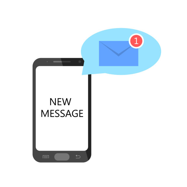 新消息。信在手机上。信息智能手机。矢量图图片下载