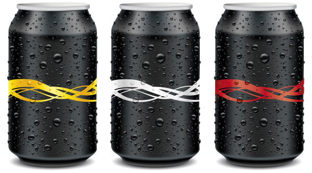 设计与波浪铝锡罐与许多水滴-插图图片下载