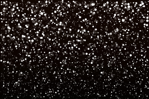 夜幕飘落的雪在黑色的背景矢量插图图片下载