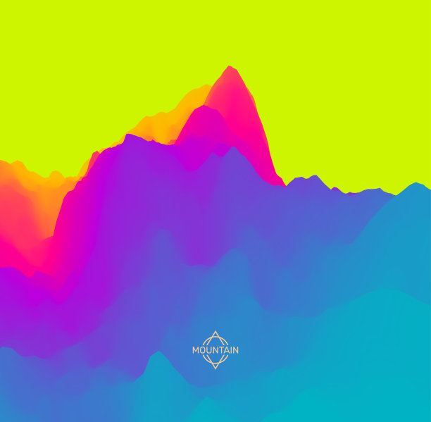 抽象的景观背景。多山的地形。3 d矢量插图。图片下载