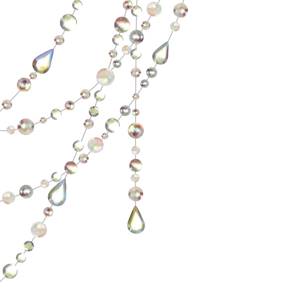 钻石。宝石。花环。装饰。线程。矢量插图。珠宝。晶体。垂直模式。边境。图片下载