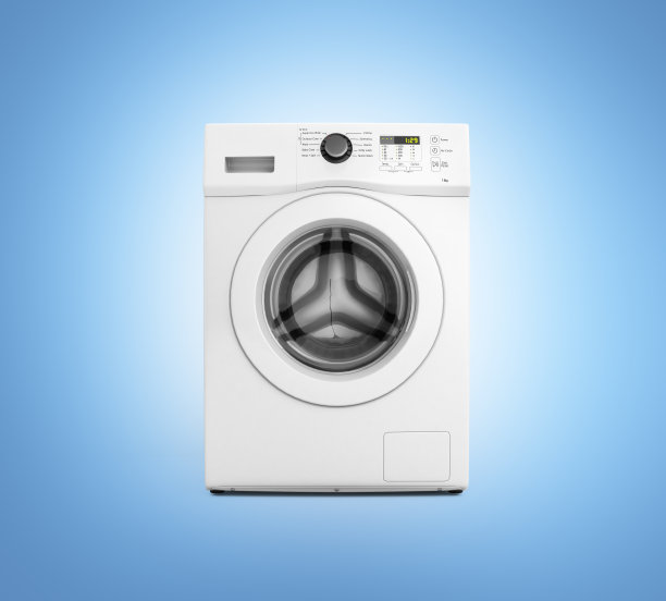 洗衣机上的蓝色渐变背景3d插图图片下载