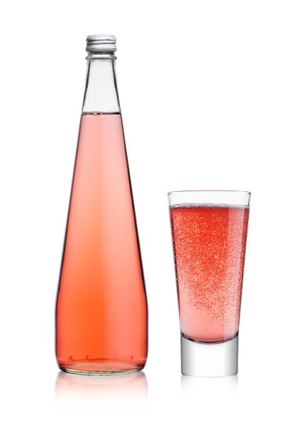 一瓶一瓶的粉色汽水柠檬水图片下载