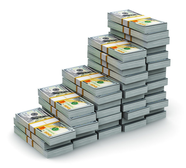 从美元钞票增长的条形图图片下载