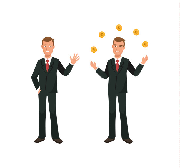 穿着办公服装的上班族，为经济上的成功、成长而欣喜图片下载