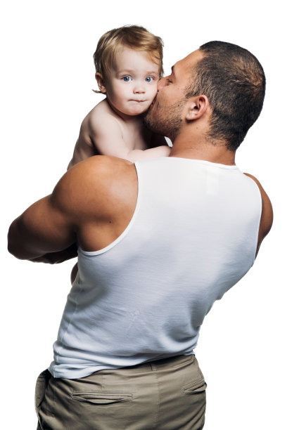 运动型父亲和女儿图片下载