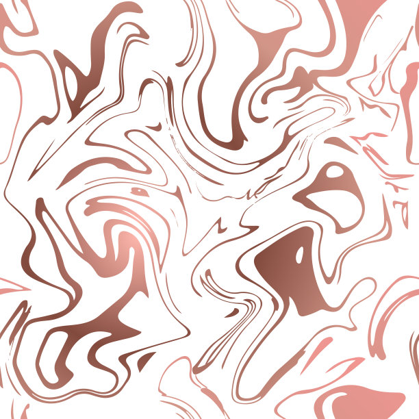 优雅创意的无缝图案。墨水大理石纹理。抽象背景与玫瑰金箔液体效果素材图片