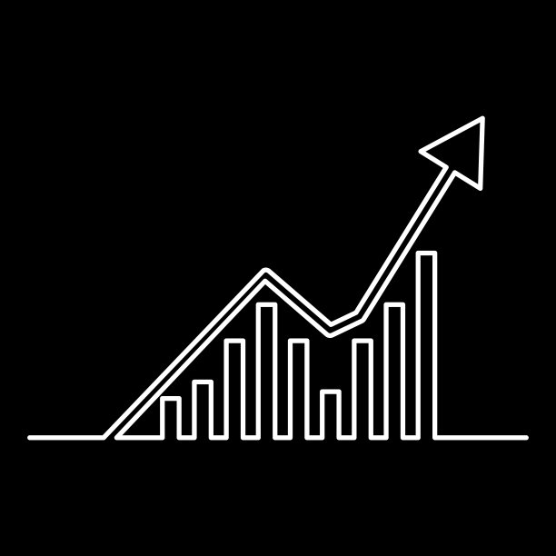 连续线条画：图表图标图片下载