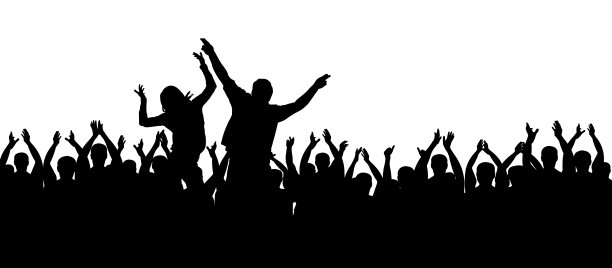 鼓掌的人。人群欢呼。举起手来图片下载