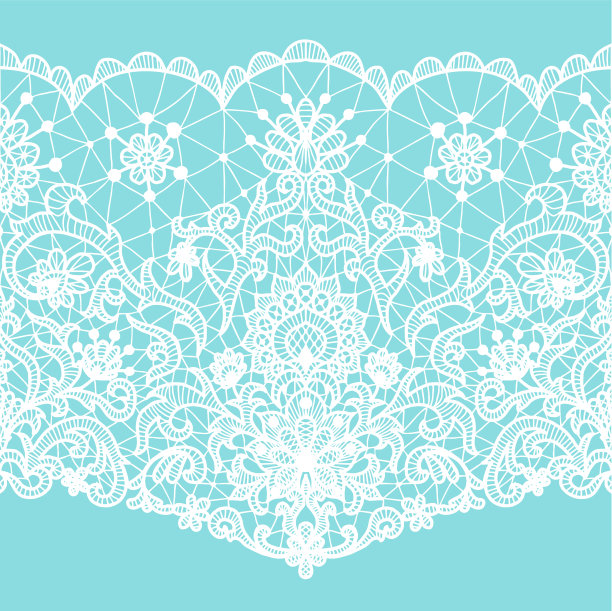 无缝的白色花边素材图片