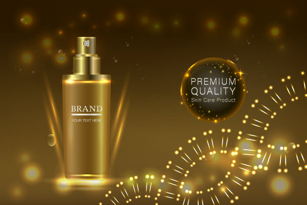 化妆品容器与广告背景随时准备使用，豪华护肤广告设计。图片下载