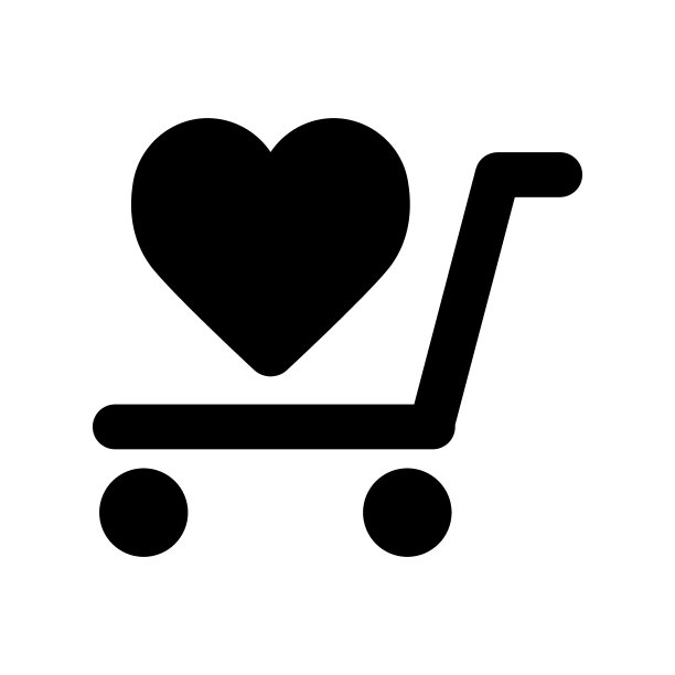 购物车与心脏图标细线网页和移动，现代简约的平面设计。矢量图标上的白色背景。图片下载