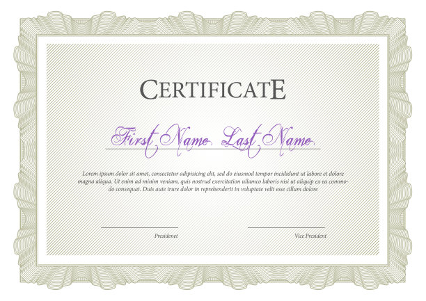 证书。模板文凭货币边界。素材图片
