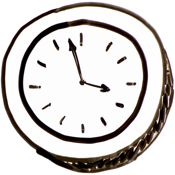 时钟白板插图图片下载