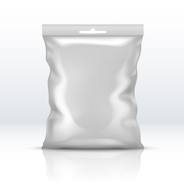 空白白箔包装隔离。塑料粉末包现实矢量插图素材图片